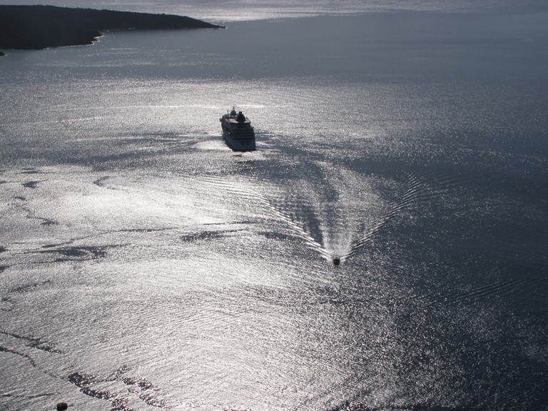 arrivée à Santorin