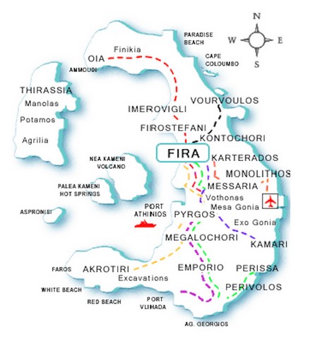 carte de santorin